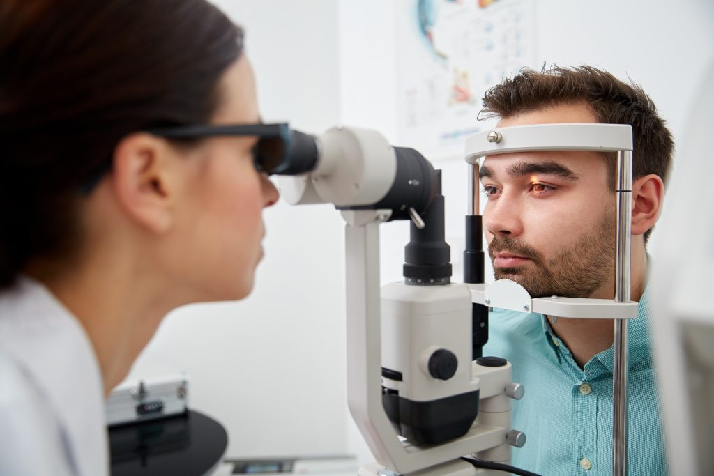 Can I request a specific eye doctor for my eye exam?